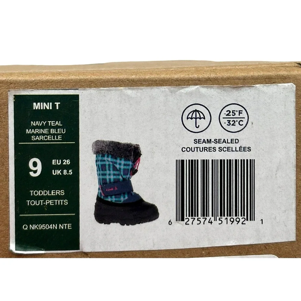 Kamik Toddler Girls Waterproof Snow Winter Boots Size 9 Aqua Pink Navy Teal‎